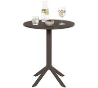 CLP Mesa de jardín Lacota Redonda 60 cm, plástico Resistente a la Intemperie y a los Rayos UV, Ideal para balcón y terraza, para 2-4 Personas | Color Gris Pardo