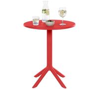 CLP Mesa de jardín Lacota Redonda 60 cm, plástico Resistente a la Intemperie y a los Rayos UV, Ideal para balcón y terraza, para 2-4 Personas | Color Rojo