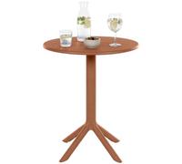 CLP Mesa de jardín Lacota Redonda 60 cm, plástico Resistente a la Intemperie y a los Rayos UV, Ideal para balcón y terraza, para 2-4 Personas | Color Terracotta