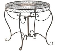 CLP Mesa de Jardin Redonda Estilo modernista Sheela, Mesa de Hierro con Recubrimiento en Polvo, Resistente a la Intemperie para Balcon, Color:Bronce