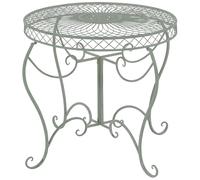 CLP Mesa de Jardin Redonda Estilo modernista Sheela, Mesa de Hierro con Recubrimiento en Polvo, Resistente a la Intemperie para Balcon, Color:Antiguo-Verde