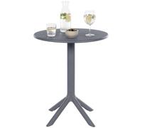 CLP Mesa Lacota Ø 60 cm I Mesa de jardín, Resistente a la Intemperie y a los Rayos UV I Mesa de balcón Redonda, Color:Antracita
