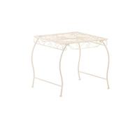 CLP Mesa de Jardín Zarina | Mesa de Exterior en Hierro Forjado I Mesa Cuadrada de Terraza Estilo Rústico I Color:, Color:Blanco