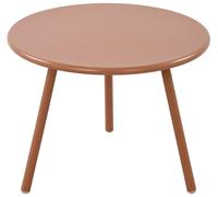 CLP Mesa de salón Minot pequeña I Mesa Auxiliar Redonda de Metal I Mesilla de Centro de 3 Patas Moderna & versátil, Color:Terracotta