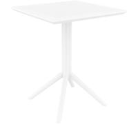 CLP Mesa Plegable Sky Cuadrada o Redonda En Plástico I Mesa Fácil De Almacenar para Exterior Resistente A La Intemperie, Color:Blanco, Forma:Angular