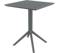 CLP Mesa Plegable Sky Cuadrada o Redonda En Plástico I Mesa Fácil De Almacenar para Exterior Resistente A La Intemperie | Color Gris Oscuro Forma Angular