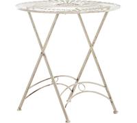 CLP Mesa redonda de exterior para 2 personas en Metal Crema antiguo