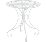 CLP Mesa redonda de exterior para 4 personas en metal blanco