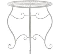 CLP Mesa redonda de exterior para 4 personas en Metal Blanco antiguo