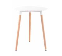 CLP Mesita de Café Abenra I Mesa Auxiliar con Tablero de MDF I Mesa de Centro con Pies de Madera I Mesa Auxiliar Moderna I Color:, Color:Blanco, Tamaño:60 cm