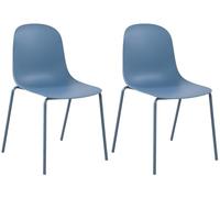 CLP Pack de 2 Sillas Hardin, sillas apilables para jardín, Resistentes al Clima y los Rayos UV, para balcón, terraza y Comedor, Color:Azul