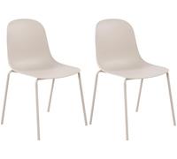 CLP Pack de 2 Sillas Hardin, sillas apilables para jardín, Resistentes al Clima y los Rayos UV, para balcón, terraza y Comedor, Color:Gris Claro