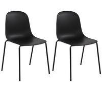 CLP Pack de 2 Sillas Hardin, sillas apilables para jardín, Resistentes al Clima y los Rayos UV, para balcón, terraza y Comedor, Color:Negro