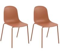 CLP Pack de 2 Sillas Hardin, sillas apilables para jardín, Resistentes al Clima y los Rayos UV, para balcón, terraza y Comedor, Color:Terracotta