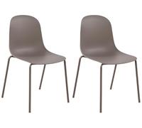 CLP Pack de 2 Sillas Hardin, sillas apilables para jardín, Resistentes al Clima y los Rayos UV, para balcón, terraza y Comedor, Color:Gris Pardo