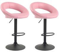 CLP Pack De 2 Taburetes De Barra Olinda En Polipiel I Set De 2 Sillas De Cocina Giratorias con Reposapiés, Color:Fucsia, Color del Marco:Negro