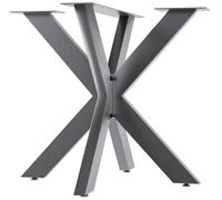 CLP Patas de Mesa Biloxi I Patas de Mesa para mesas de Bricolaje I Altura 71 cm I Estructura de Mesa en Forma de Estrella de Acero con Recubrimiento en Polvo, Color:Acero Inoxidable, Tamaño: