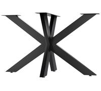 CLP Patas de Mesa Biloxi I Patas de Mesa para mesas de Bricolaje I Altura 71 cm I Estructura de Mesa en Forma de Estrella de Acero con Recubrimiento en Polvo, Color:Negro, Tamaño: