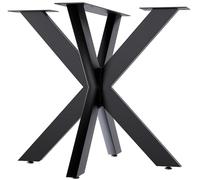 CLP Patas de Mesa Biloxi I Patas de Mesa para mesas de Bricolaje I Altura 71 cm I Estructura de Mesa en Forma de Estrella de Acero con Recubrimiento en Polvo, Color:Negro, Tamaño: