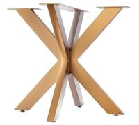 CLP Patas de Mesa Biloxi I Patas de Mesa para mesas de Bricolaje I Altura 71 cm I Estructura de Mesa en Forma de Estrella de Acero con Recubrimiento en Polvo, Color:Oro, Tamaño:
