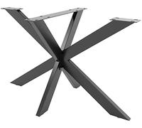 CLP Patas De Mesa Biloxi para Comedor Metálicas I Base para Mesa De Cristal con Look Industrial & Recubrimiento En Polvo, Color:Negro, Tamaño:M