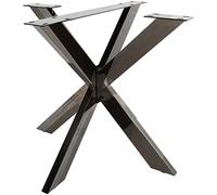 CLP Patas De Mesa Biloxi para Comedor Metálicas I Base para Mesa De Cristal con Look Industrial & Recubrimiento En Polvo, Color:Negro induatrial, Tamaño:S