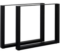 CLP Patas de Mesa de Metal Negras 2 Unidades Ilkan, Set de estructuras para Mesa DIY, Estructura de Mesa con Recubrimiento en Polvo, Color:Negro, Tamaño:80 cm