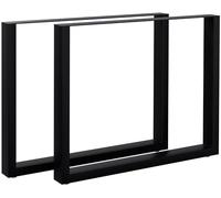 CLP Patas de Mesa de Metal Negras 2 Unidades Ilkan, Set de estructuras para Mesa DIY, Estructura de Mesa con Recubrimiento en Polvo, Color:Negro, Tamaño:90 cm