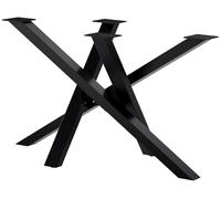 CLP Patas de Mesa de Metal Negro Finney, Patines de Mesa para mesas de Comedor de Bricolaje, con Recubrimiento en Polvo, Altura 72 cm, Color:Negro, Tamaño:120x60x72 cm