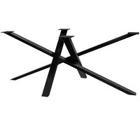 CLP Patas de Mesa de Metal Negro Finney, Patines de Mesa para mesas de Comedor de Bricolaje, con Recubrimiento en Polvo, Altura 72 cm, Color:Negro, Tamaño:180x80x72 cm