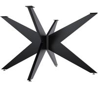 CLP Patas de Mesa Delmont I Marco de Mesa para proyectos de Bricolaje I Robusto Marco Cruzado de Metal I para Mesa de Comedor o de salón, Color:Negro, Tamaño:130x130 cm