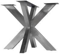 CLP Patas de Mesa Duncan I Armazón de Mesa para proyectos de Bricolaje I Caminos de Mesa de Acero Inoxidable en Forma de Estrella I Perfiles Cuadrados, Color:Acero Inoxidable, Tamaño:85x85x71 cm