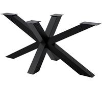 CLP Patas de Mesa Metal Negro Mesa de Comedor Harlan, con Recubrimiento de Polvo, Especialmente Estable, soporta Cargas de hasta 300 kg, Color:Negro, Tamaño:150x78x71 cm