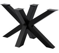 CLP Patas de Mesa Metal Negro Mesa de Comedor Harlan, con Recubrimiento de Polvo, Especialmente Estable, soporta Cargas de hasta 300 kg, Color:Negro, Tamaño:120x68x71 cm