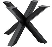 CLP Patas de Mesa Metal Negro Mesa de Comedor Harlan, con Recubrimiento de Polvo, Especialmente Estable, soporta Cargas de hasta 300 kg, Color:Negro induatrial, Tamaño:100x100x71 cm