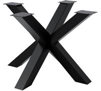 CLP Patas de Mesa Metal Negro Mesa de Comedor Harlan, con Recubrimiento de Polvo, Especialmente Estable, soporta Cargas de hasta 300 kg, Color:Negro, Tamaño:100x100x71 cm