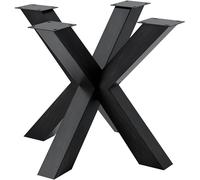 CLP Patas de Mesa Metal Negro Mesa de Comedor Harlan, con Recubrimiento de Polvo, Especialmente Estable, soporta Cargas de hasta 300 kg, Color:Negro induatrial, Tamaño:85x85x71 cm