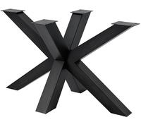 CLP Patas de Mesa Metal Negro Mesa de Comedor Harlan, con Recubrimiento de Polvo, Especialmente Estable, soporta Cargas de hasta 300 kg, Color:Negro induatrial, Tamaño:120x68x71 cm