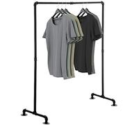 CLP Perchero Burro Jersey En Estilo Industrial I Perchero De Pie De Metal I Perchero con Altura de 150cm y Ancho Entre 120-150 cm I, Color:Negro, Tamaño:120 cm