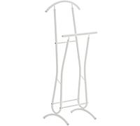 CLP Perchero de Pie Moderno Rufus | Perchero Metálico con Espacio para Pantalones | Perchero de Ropa Unisex | Galán de Noche Metálico I Color:, Color:blanco