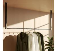CLP Perchero Fenton I para montaje en techo, perchero metálico para pasillo, armario y dormitorio, 120 x 60 cm