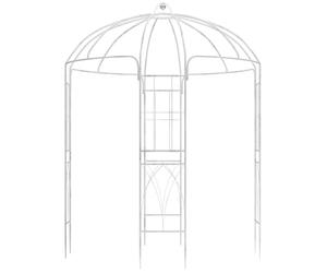 CLP Pérgola de jardín Resistente Keira, Arco con celosía, 270x200 cm, Acero con Recubrimiento, Estable y Decorativo para terraza y Bodas, Color:Blanco Envejecido