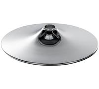 CLP Plato Base Metálico Redondo 38,5 cm, Pie de Repuesto para Taburete de Bar, Robusto y Estable, con Aro Antideslizante, en Cromo o Negro Mate, Color:Cromado, Tamańo:38.5 cm