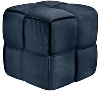 CLP Puff Forinta de Pana, Cuadrado Acolchado, diseño Moderno Beige, cómodo y Estable para salón y Dormitorio, Color:Azul Oscuro