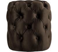 Taburete reposapies drancy en terciopelo marrón 42x42x46 cm