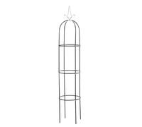 CLP Reja para Plantas Trepadoras Romantika | Reja Metálica en Forma de Obelisco para Rosales I Soporte para Trepadoras 200cm Altura I, Color:Negro, Tamaño:1 Pieza