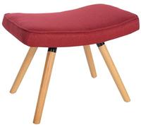 CLP Reposapiés Garding Tapizado En Tela & Estilo Nórdico I Taburete Bajo Acolchado con 4 Patas De Madera De Haya, Color:Rojo