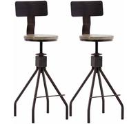 CLP Set 2 taburetes industriales regulables en metal bronce