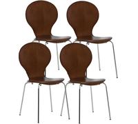 Set 4x sillas de visita diego apilable madera marrón 45x43x86 cm