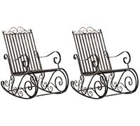 CLP Set De 2 Mecedoras De Hierro Smilla I Sillones De Exterior En Estilo Rústico I Mecedoras para Jardín o Balcón, Color:Bronce